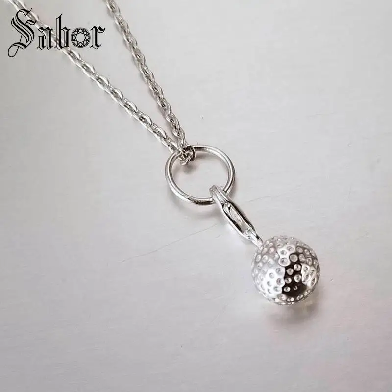 Серебряный шар для гольфа Diy подвески браслета и ожерелья ювелирные изделия