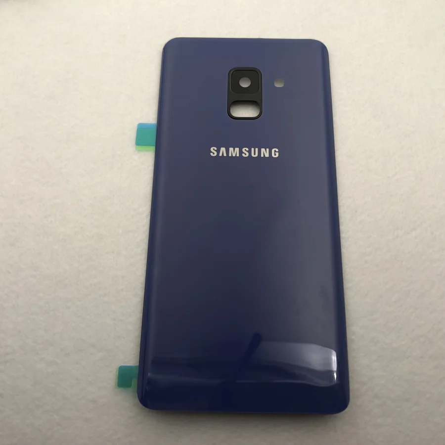 Для samsung Galaxy A8 A530 SM-A530F A530F A530DS корпус батарейного отсека стеклянная задняя крышка Крышка объектива камеры+ Водонепроницаемая наклейка - Цвет: A530 Blue