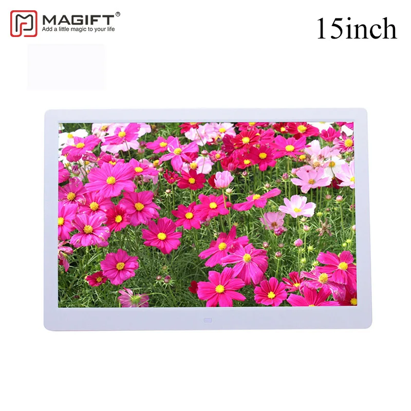 

Magift 15inch Digital Photo Frame 15" HD 16:9 Picture Alarm Clock MP3 MP4 Video Movie Player Ebook with Remote Control