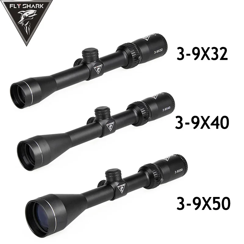 FLY SHARK tactical 3-9x32 hunting scopes 3-9x40 optics rifle scopes 3-9x50 Tactical riflescope airsoft air guns rifle scope