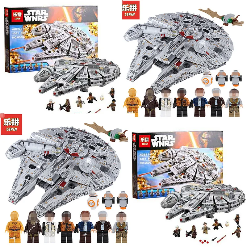 

LEPIN 05007 05132 Srar Building Blocks Brick Wars 75192 Children Toy Awakens Millennium Falcon Model Compatible 10467