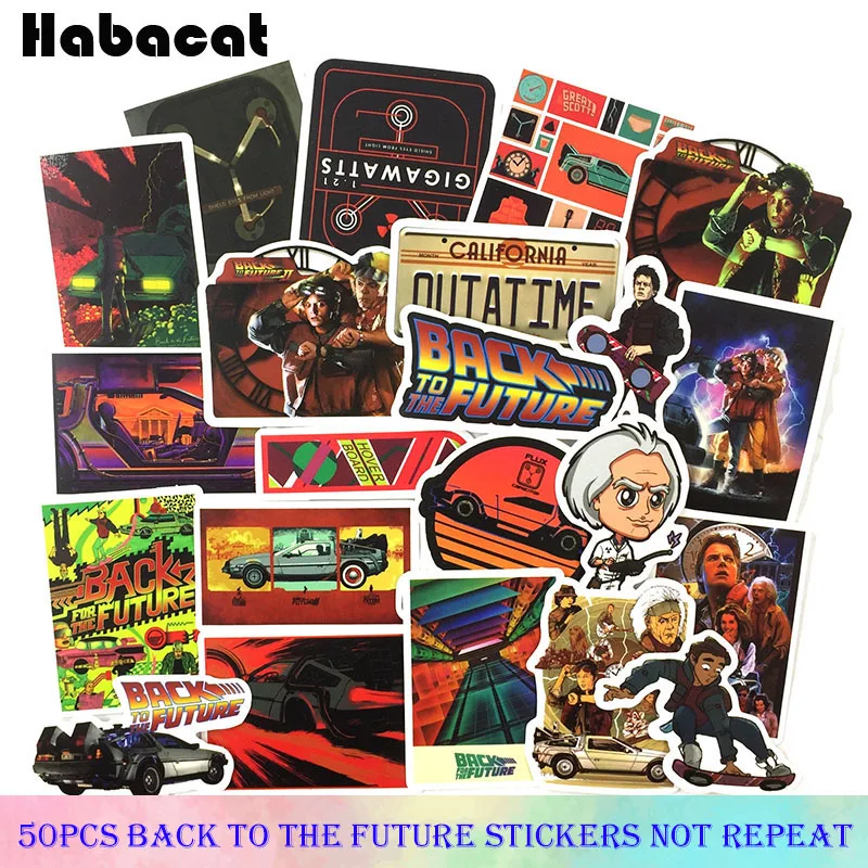 

50 Pcs/pack Classic Movie Back To The Future stickers For luggage Motorcycle Skateboard Laptop Creative Album diary Stickers