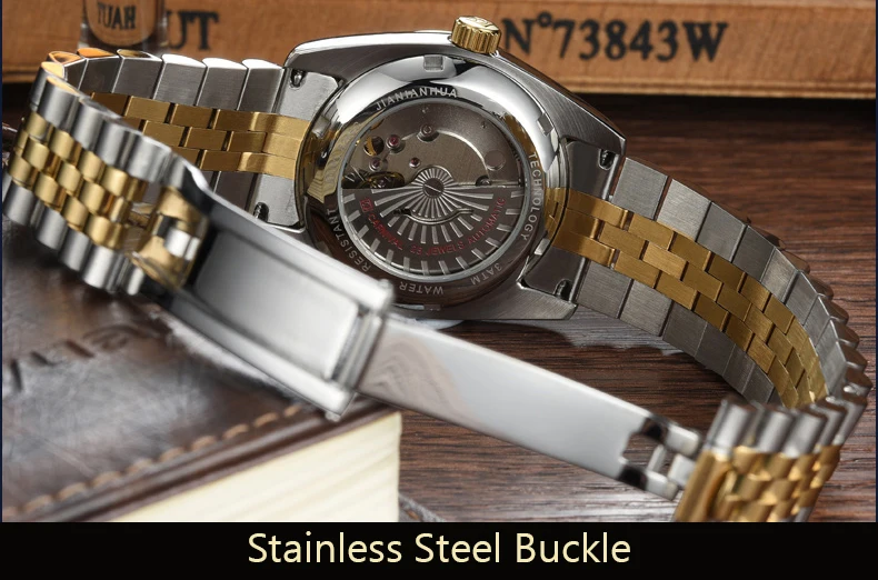 TopBrand карнавальные автоматические механические мужские часы, роскошные деловые повседневные мужские стальные наручные часы с бриллиантовым золотым покрытием, Montre Homme