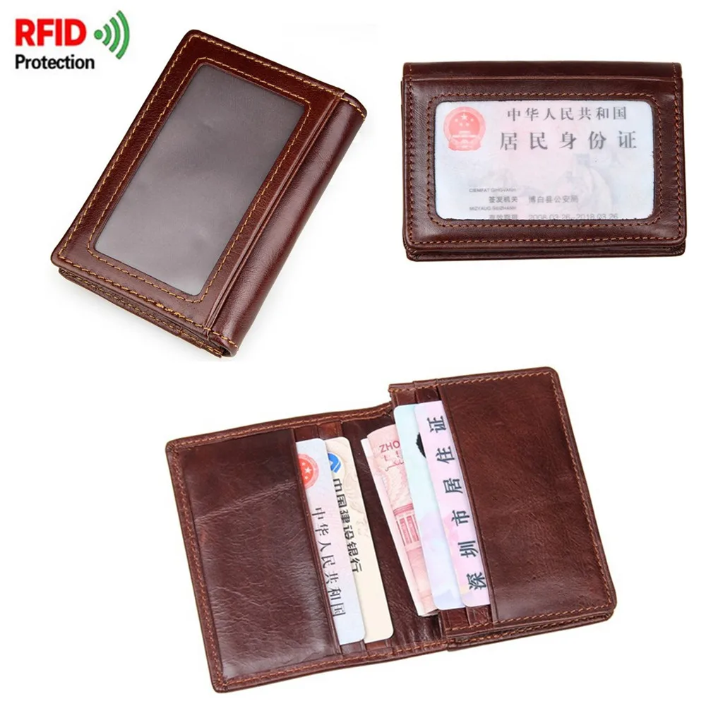 

Osmond RFID Men Card Wallet Genuine Leather Credit Card Holder Male Purse Protection Cover Case For Cardholder Folding Wallet