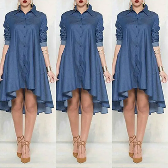 new women plus size jeans dress denim loose mini dress irregular women s plus size jeans