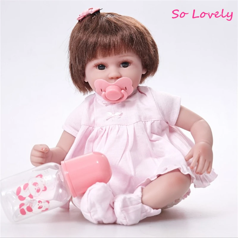 

France LITTLE ME 17 Inch/42cm Reborn Baby Doll Realistic Soft silicone Babies Girl gift Adorable Bebe Kids Brinquedos boneca Toy