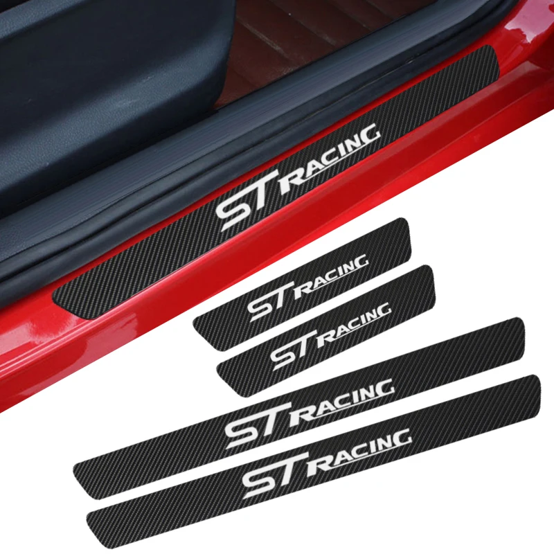 

Car Carbon Fiber Protect Stickers Look Car Door Plate sill scuff welcome pedal threshold Cover for Ford focus ST Racing Sticker