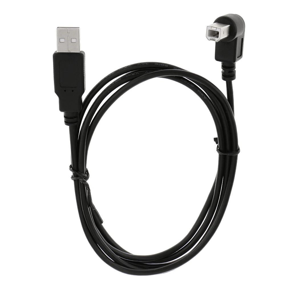 1 Piece USB 2.0 Type A Male to B Male 90 Degree Angle Plug Printer Scanner Cable