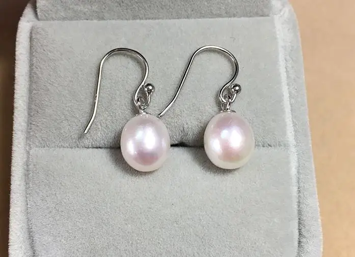 

charming pair of 11-12mm south sea baroque white pearl dangle earring 925s