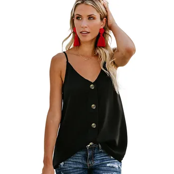 

2019 Summer Sleeveless Spaghetti Strap Sexy Women T-Shirts Beach Casual Loose Tops Tees 3XL Plus Size Black White Blue T-Shirt