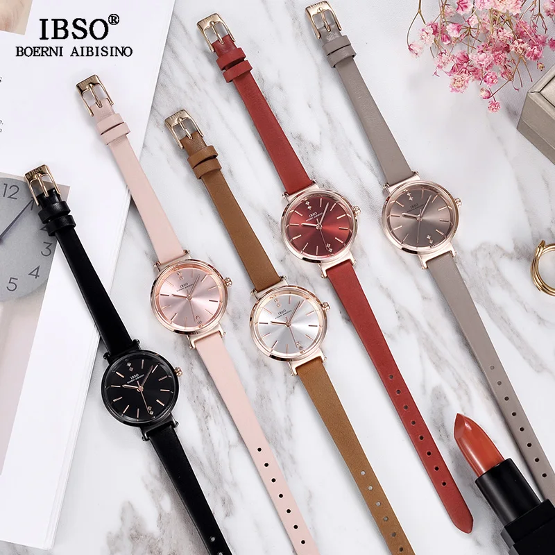 IBSO 8 MM Ultra-Thin Wrist Women Watches Luxury Female Clock Fashion Montre Femme 2018 Quartz Ladies Watch Relogio Feminino