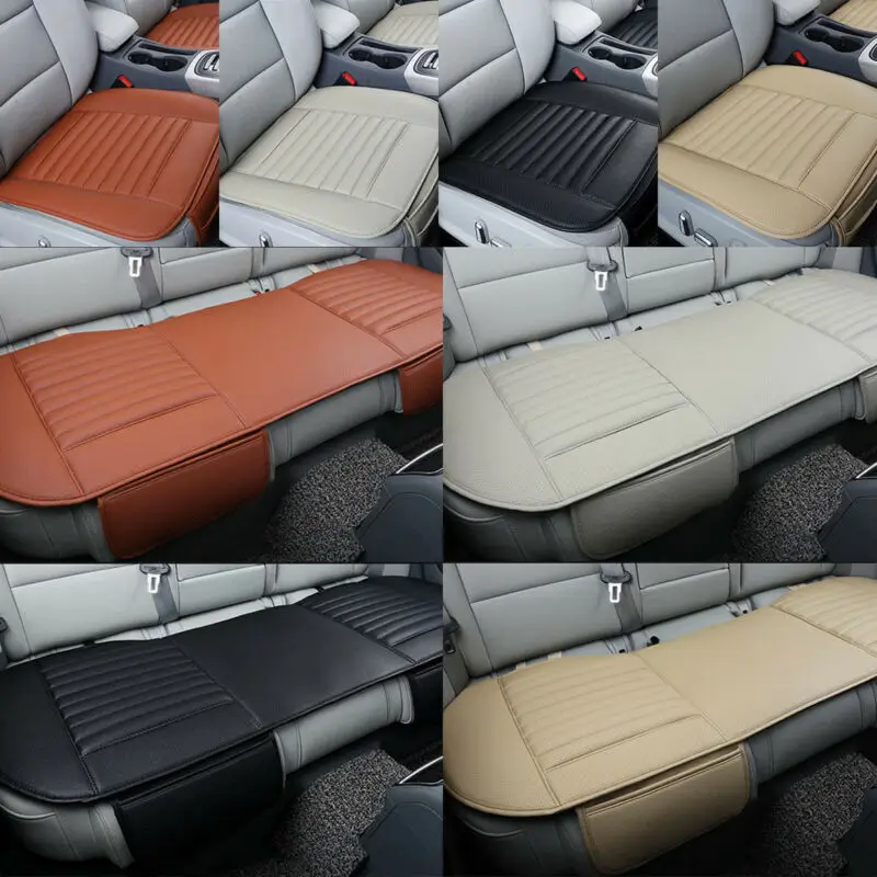 

3pcs Car Seat Cover Breathable Bamboo Pad Mat PU Leather for Auto Chair ushion Black/ Beige/ Grey/ Orange