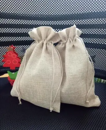 

Vintage Natural Burlap gifts jute bag nylon thread drawstring bags jewelry Packaging Wedding/Party/Birthday Gift Bag Supplies