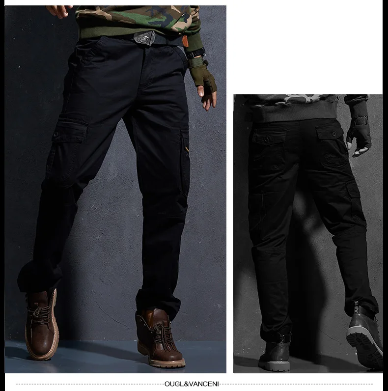 2018 Новая мода тактический брюки-карго Для мужчин военные мульти-карман хлопок Для мужчин брюки Pantalon Hombre