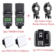 Godox v860ii-s TTL литий-ионный Батарея Вспышка Speedlite для Sony A7 a7s + x1t-s передатчик + Pixco fd-12 + s- тип Кронштейн Bowens крепление
