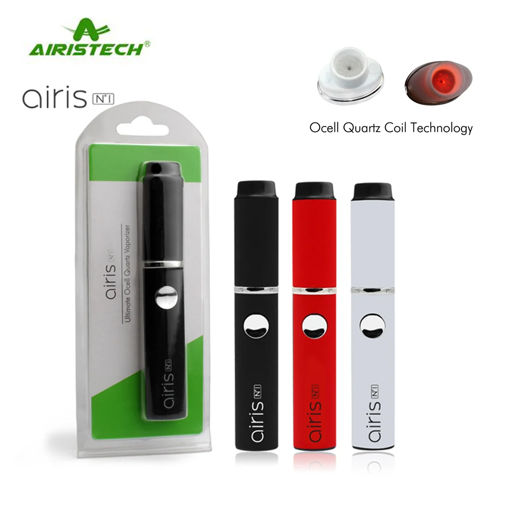 

Original AIRISTECH Airis N1 Vaporizer Vape pen 360mAh Battery Ocell Quartz heating Coil dry herb wax Vaporizer e cigarette kit