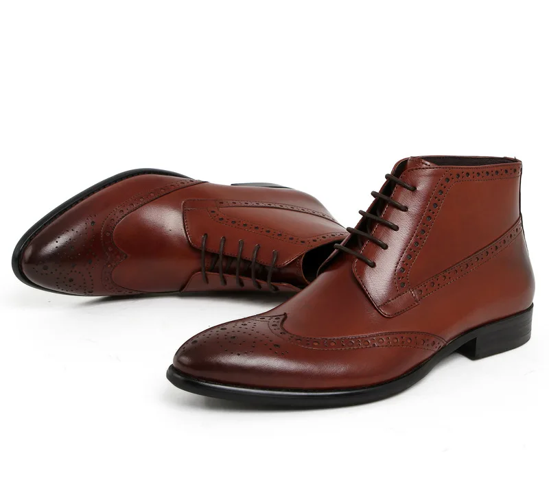 D'affaires Véritable Brouge 2 Hommes Bottes Qualité De Travail Sculpture Chaussures Cuir Mens Fashoin Bottines Chelsae Robe Oxford 1 Décontracté PkiXZwuOTl