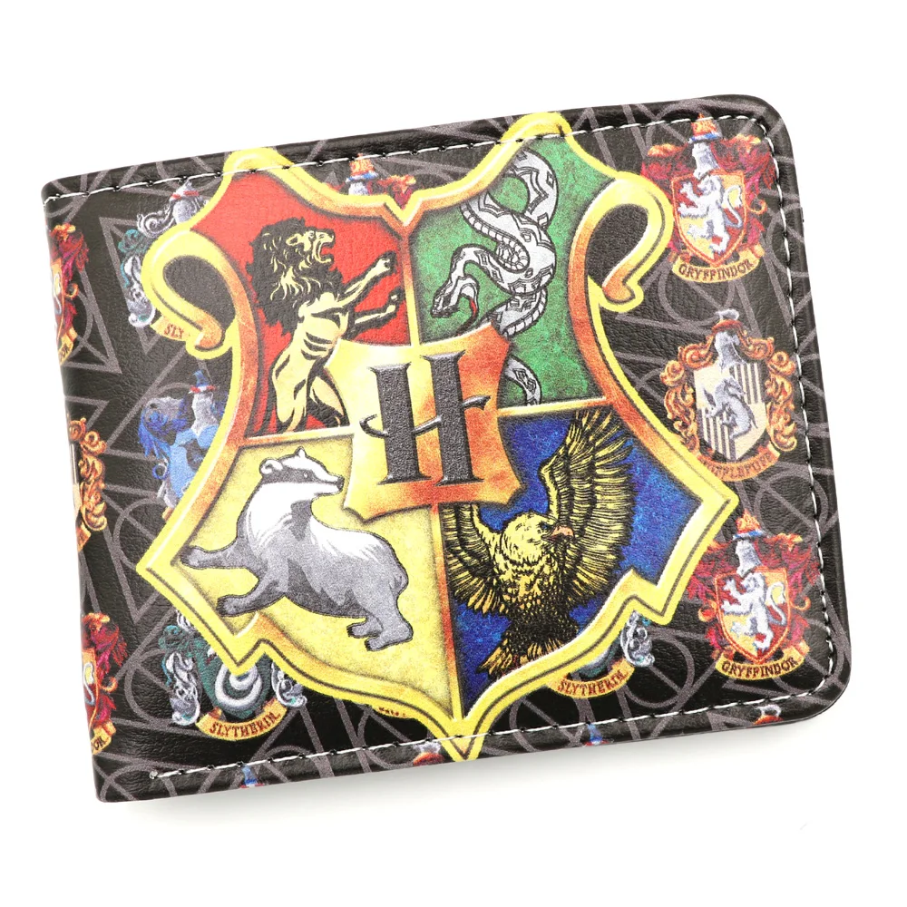 

Harri Potter Hogwarts School Anime Synthetic Leather Wallets My Hero Academia Card Holder Purse for Gift Money Bag