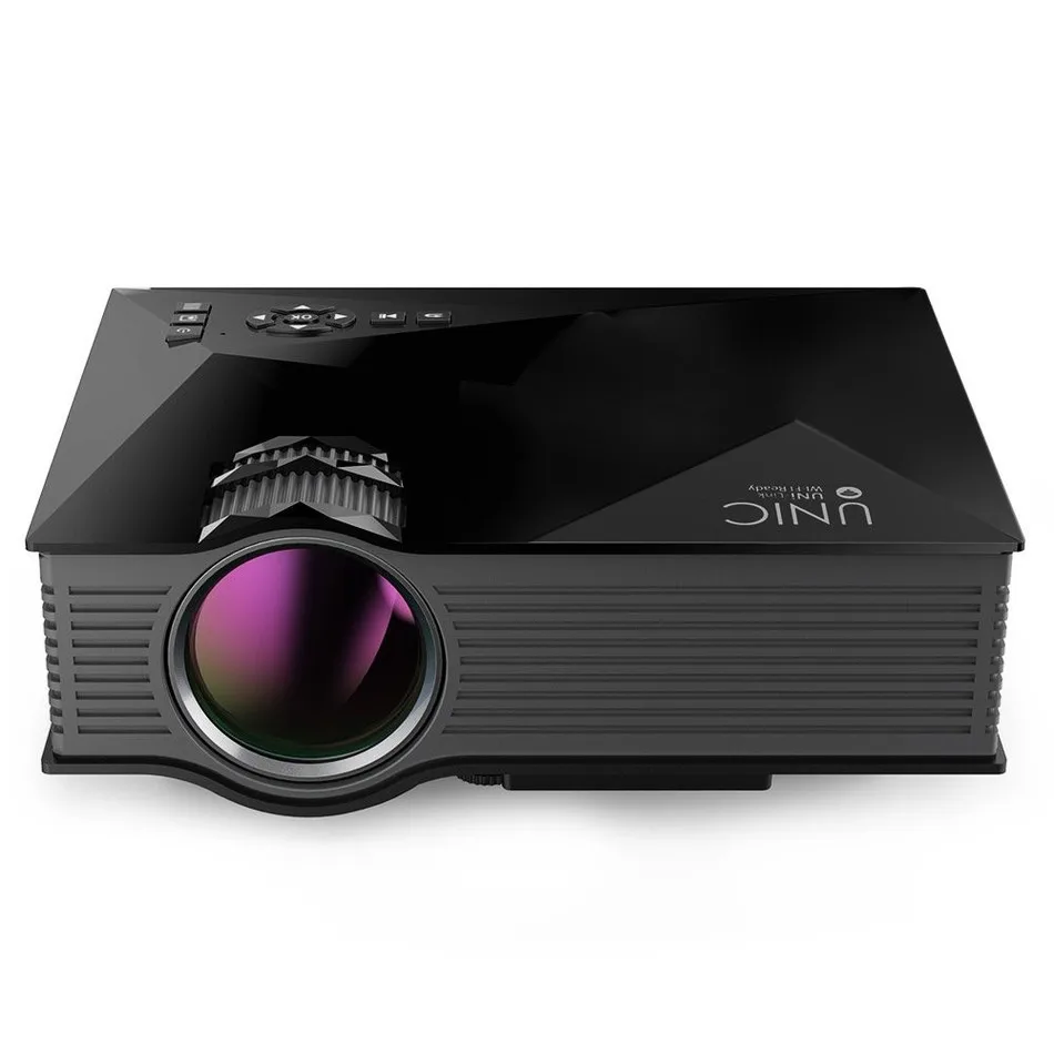 Мини Портативный UNIC UC46 + беспроводной WIFI Full HD светодиодный проектор для домашнего