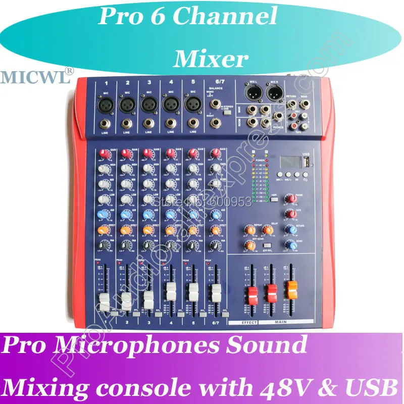 Micwl CT6 Series Pro живые Студийный микрофон смешивания консольный микшер 48В USB-удовлетворить все ваши потребности