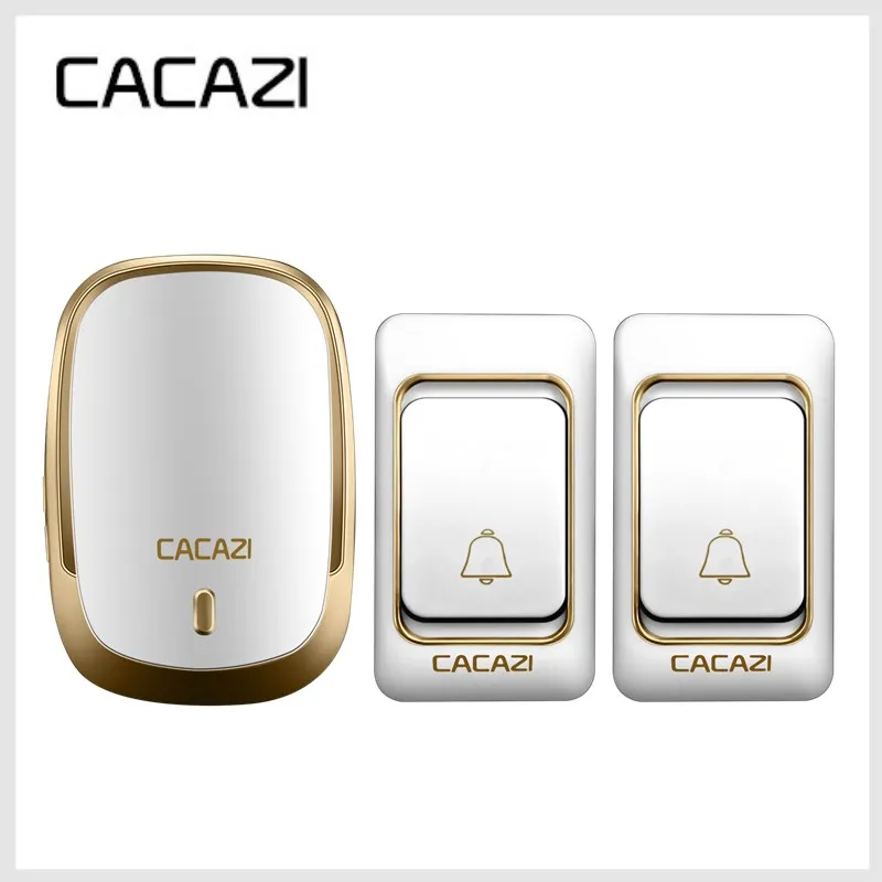 

CACAZI Smart Wireless Sensor Doorbell DC Battery Button Operated 200M Remote Control Intelligent Household 36 Songs Calling Bell