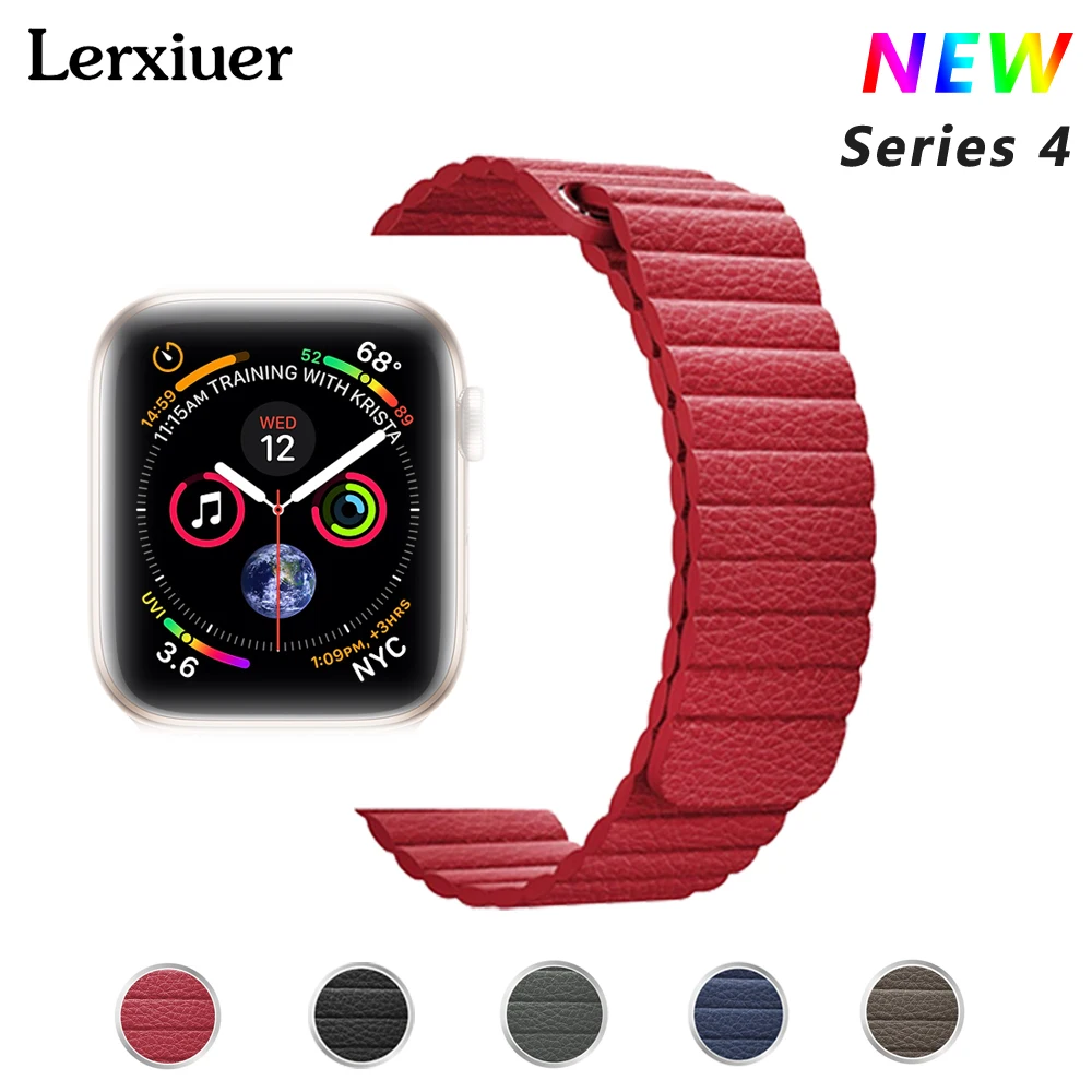 

Leather Loop strap For Apple Watch band 44mm 40mm 42mm 38mm straps correa iwatch series 4 3 2 1 wrist watchband bracelet belt