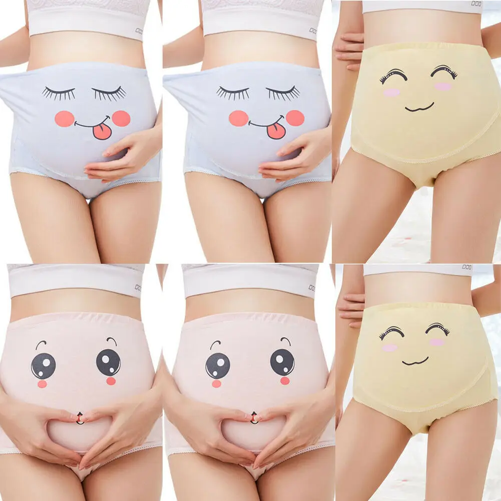 

Cotton Pregnant High Waist cute Panties Women Underwear Maternity Briefs Adjustable Cartoon Briefs Maternity Intimates Clothes