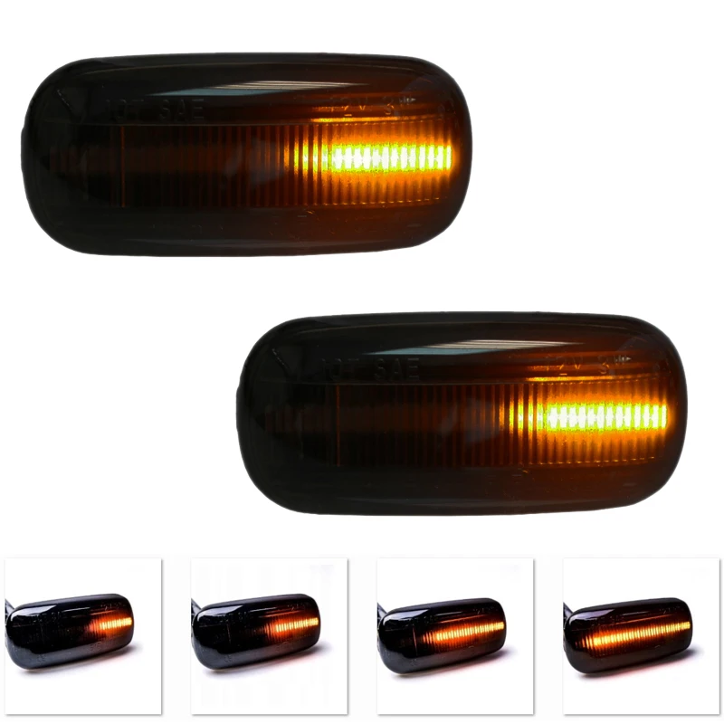 

2Pcs Amber T10 LED Dynamic Fender Side Marker light Cars Turn Signal lights Sequential Blinker Light for Audi