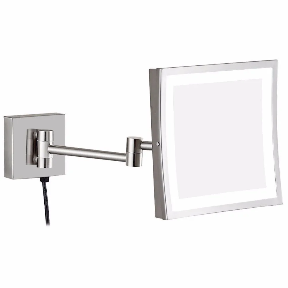 

Gurun LED Makeup Mirror -2017 New Arrival Silver Makeup Mirror 3X Magnifying Mirror Retractable Mirror Led Light Mirror