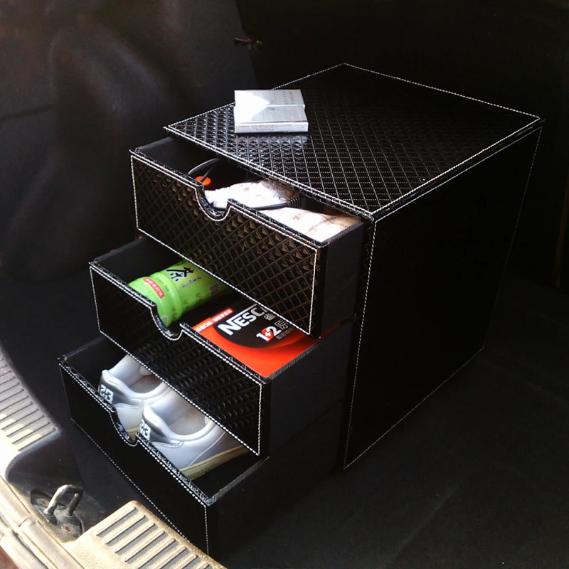 

Black Car Trunk Storage Bag Multifunction drawer type Car Trunk case Organizer Bag Toolbox Storage Box Motorcycle Accessory