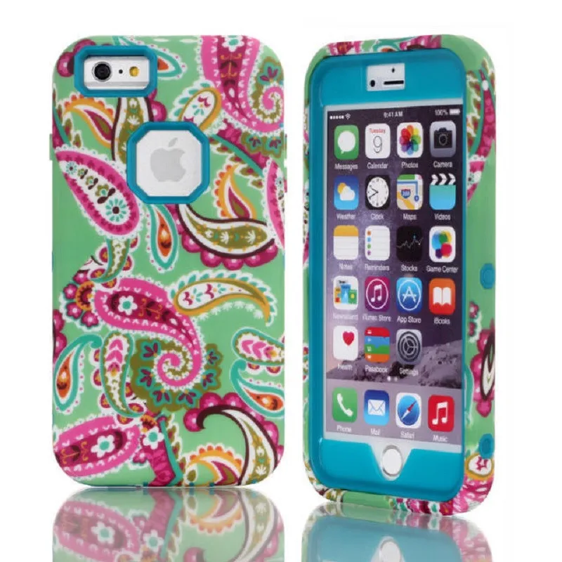 cashew flower waterdirtshockproof mobile phone Hybrid Hard Plastic case for iphone6 & 4.7 inches Pc silicon phone-case shell (1)