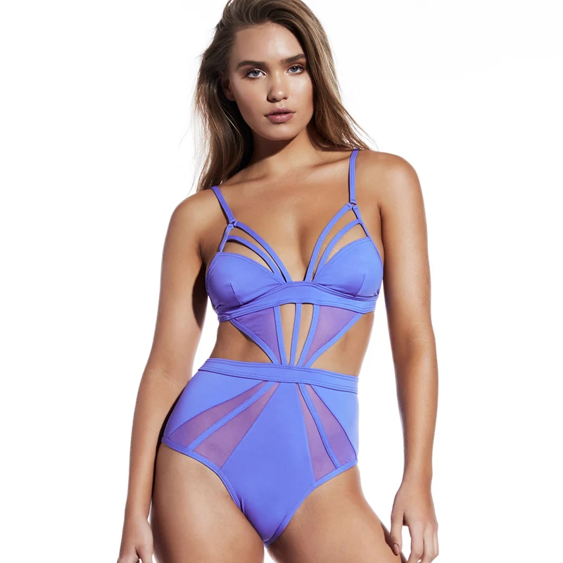 blue triangle bathing suit