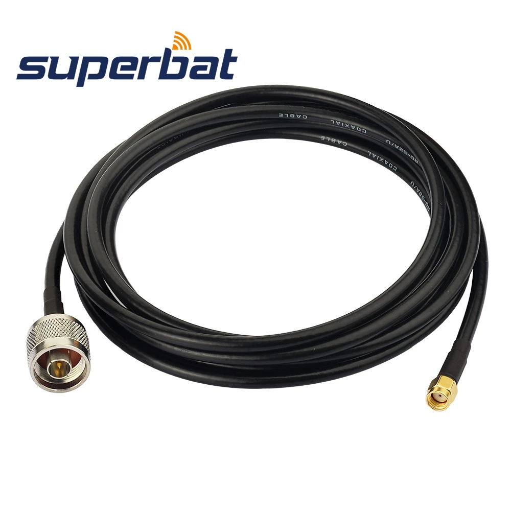 WiFi Antenna Cable RG58 3m N Plug to RP SMA Male Female