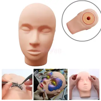 

Soft Silicone Training Mannequin Manikin Flat Head Eyelash Extension Face Painting Makeup Massage Practice Model Doll