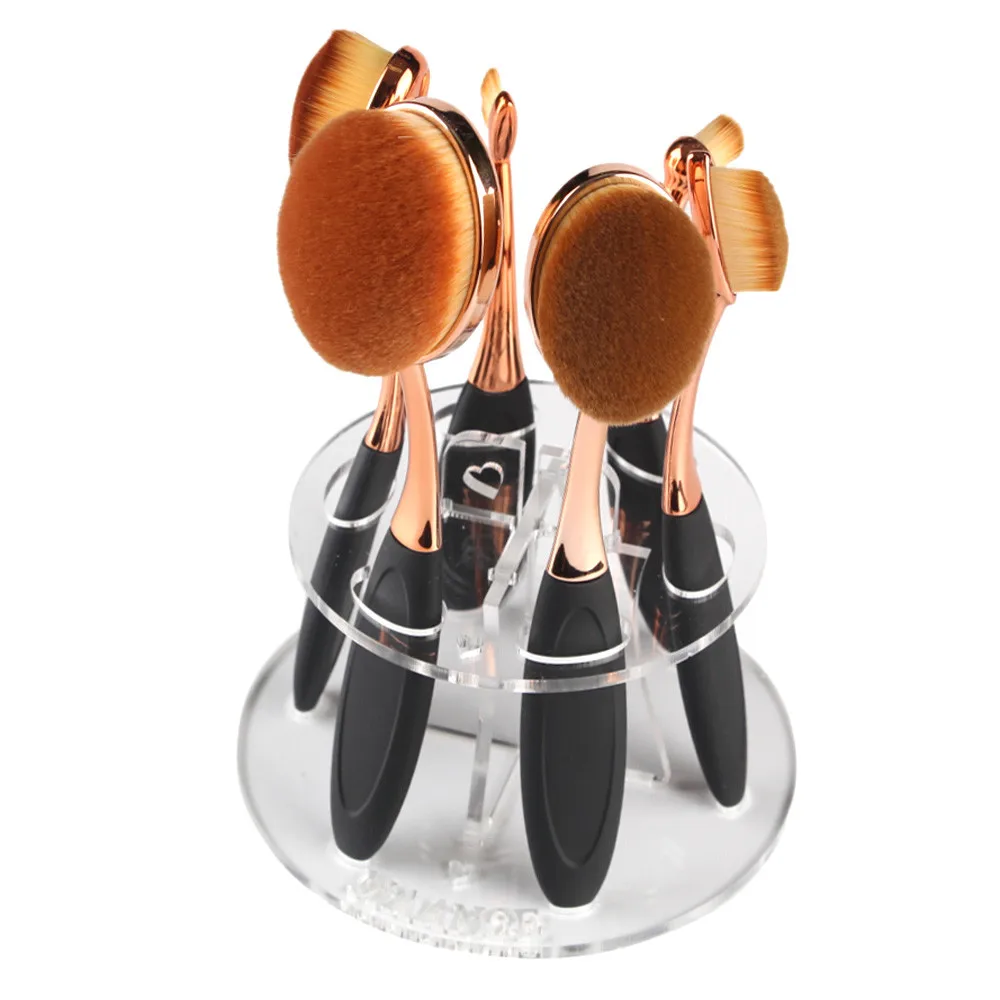 

Makeup Tools Kits Fashion Foundation 6 Hole Oval Makeup Brushes Holder Drying Rack Organizer Display Cosmetic Shelf Tool 19L0429