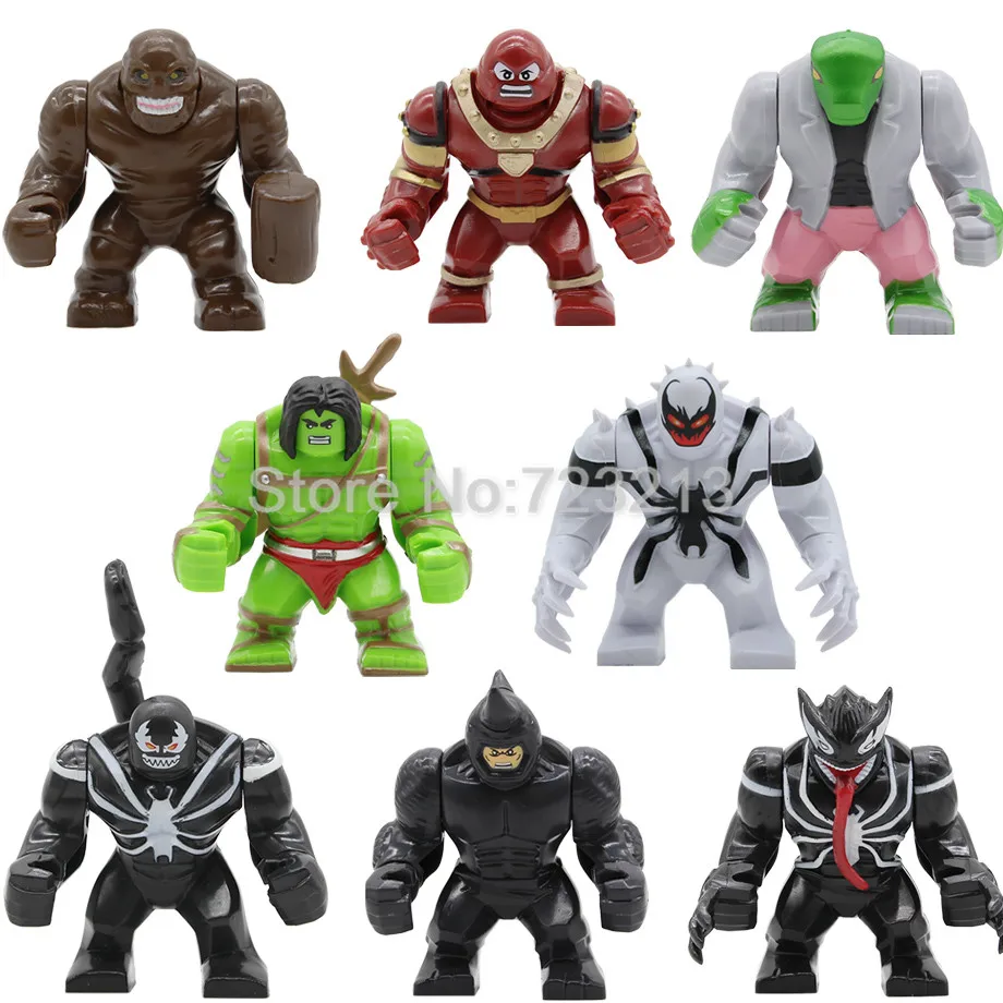 

7cm Big Clayface Rhino Figure Skaar Lizard Juggernaut Anti-Venom Wolverine Avengers Super Hero Building Blocks Set Kids Toys