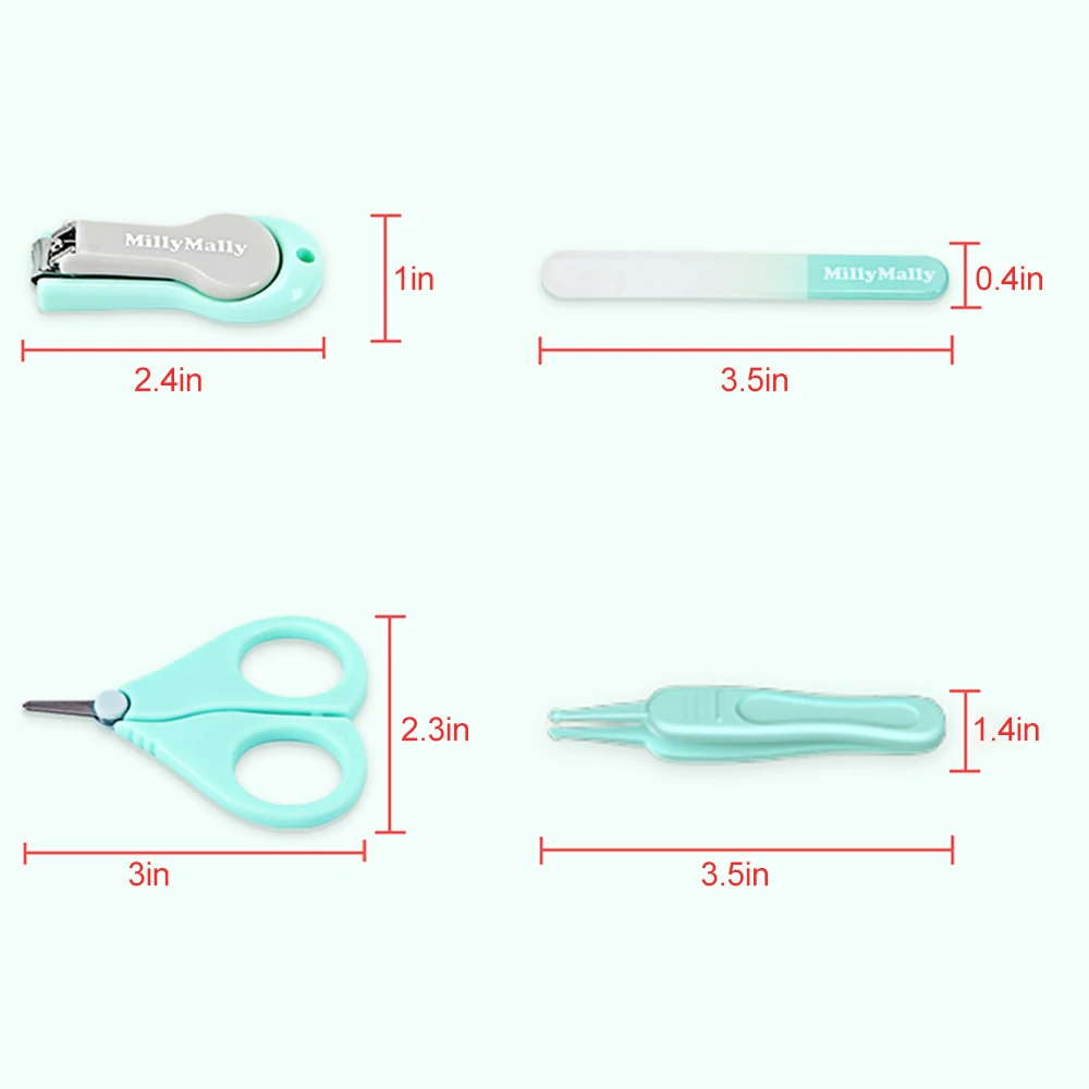 4 шт. для новорожденных безопасности ребенка Nail Care Kit Clipper+ закругленные ножницы+ триммер+ нос очистки Пинцет для от 0 до 6 лет