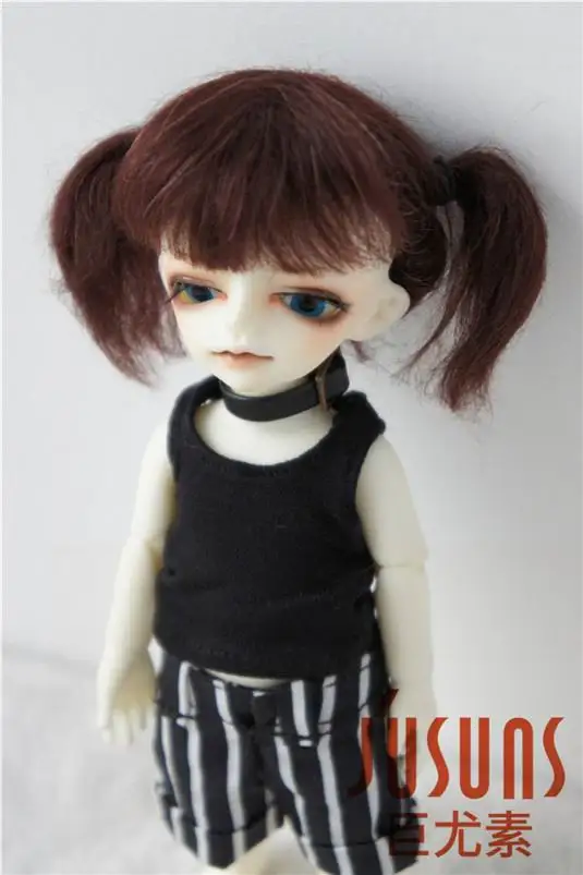 JD203 1/12 Мода BJD twin конский хвост мохер кукла размер 4-5 дюймов парик милые аксессуары кукла