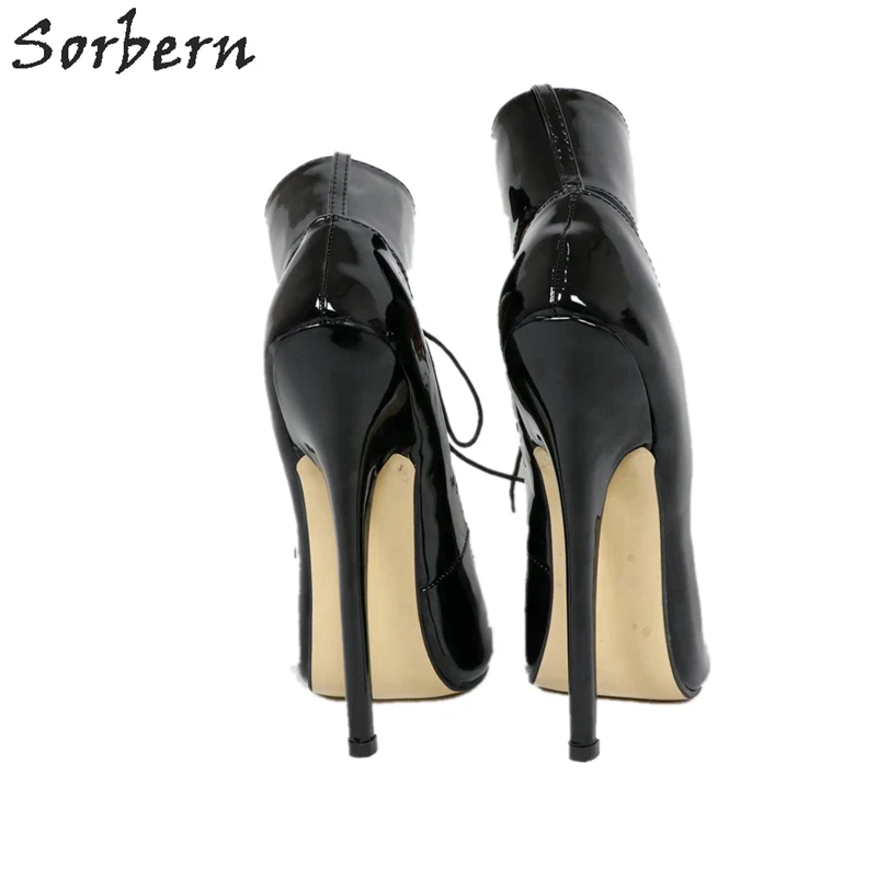 Black custom 18 Tamaño Negro Color Negros Charol Puntiagudos Sorbern Altos Stilettos Las De Los Pies Gran Zapatos Spike Mujeres Tacones Cm Dedos Bombas Damas Mujer Bwdgxd1