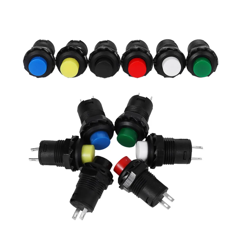 

Hot Selling 2 Pcs 12mm colour Momentary OFF-ON Push Button Push button Car Boat Lockless Switch Car Start Horn Switchs Durable