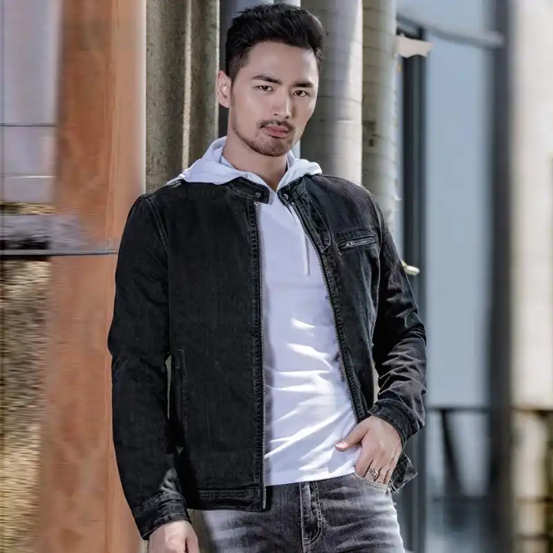 black denim jacket mens style