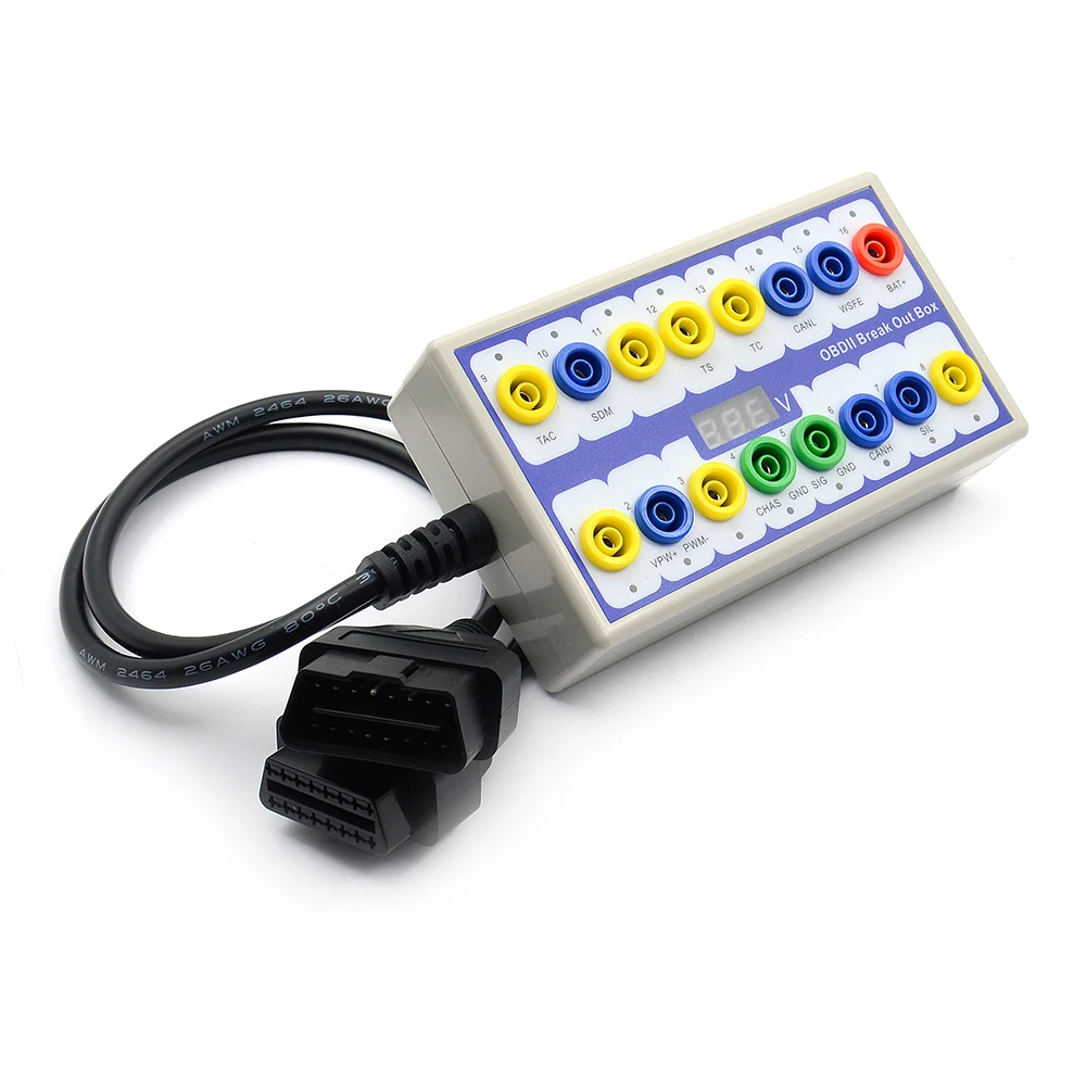 Auto Car OBD 2 Break Out Box OBD2 Breakout Box OBD OBDII Protocol Detector Diagnostic Connector Detector circuit tester circuit detector