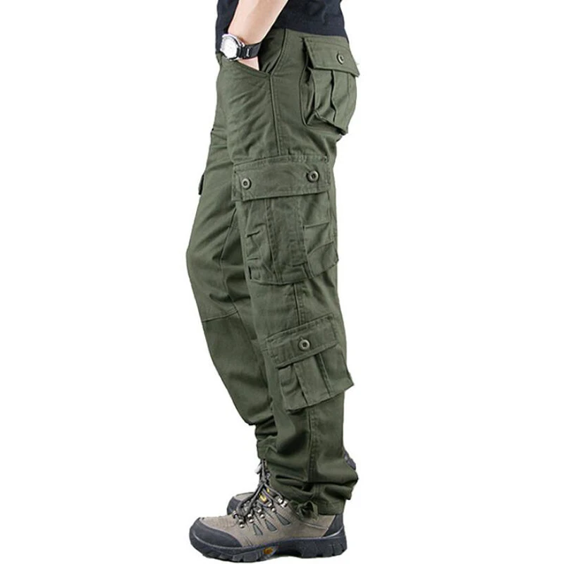 Повседневные мужские брюки с карманами, хлопковая уличная одежда в стиле хип-хоп, военные брюки-карго, мужские уличные спортивные брюки, спортивные тактические брюки - Цвет: J107 grass green