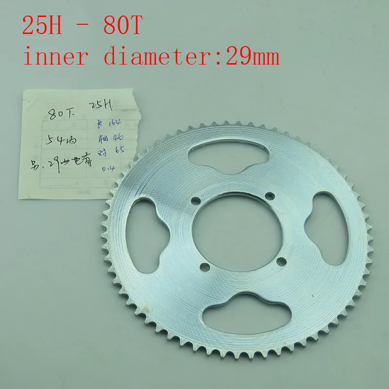 54mm 29mm 80 Tooth 25H Rear Chain Sprocket For 2 Stroke 47cc 49cc Engine Chinese Mini ATV Quad 4 Wheeler Pocket Bike Goped Scoot