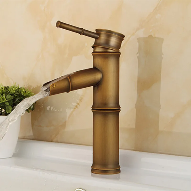 Free shipping Single handle antique bamboo faucet with high quality