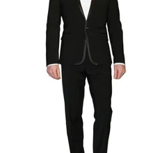 Портной сделал одну кнопку черный шаль воротник 2 шт. мужские костюмы Популярные Terno Masculino Формальные Высокое качество последний дизайн смокинги