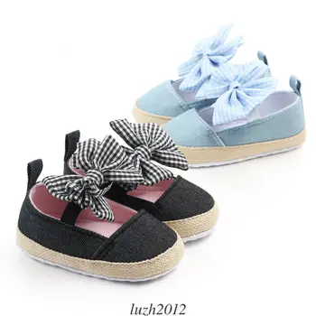 

Newborn Baby Girl Crib Shoes Toddlers Princess First Step Bowknot Party Shoes Prewalker Non-slip Casual Sneaker