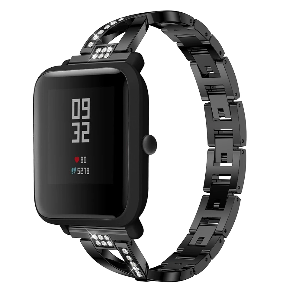 Ремешок для Xiaomi Huami Amazfit Bip Lite Youth/GTR 42 мм/GTS ремешок для часов Ремешок для умных часов 20 мм браслет из нержавеющей стали Correa