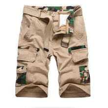 Камуфляж Для мужчин s военные камуфляж грузовые шорты Для мужчин Повседневное свободные работа шорты мужские короткие штаны бермуды брюки плюс размер 38