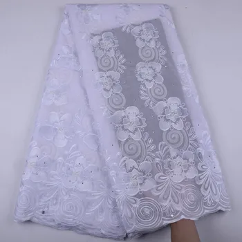 

New Design Nigerian Lace Fabric Fashion African Swiss Voile Lace In Switzerland High Quality Dry Lace 5 Yards A1481